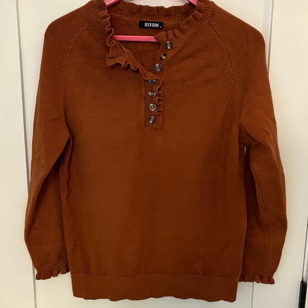BITBM Women's Rust Sweater - Crew Neck